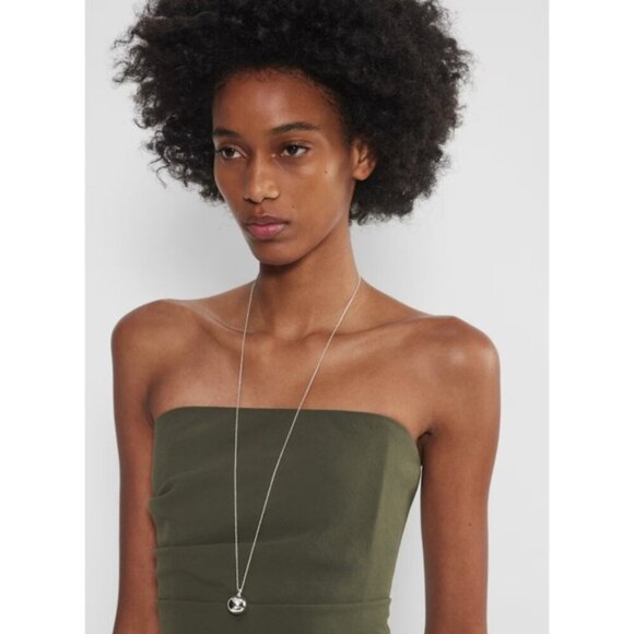 NWT WILFRED Lilou Tube Top Deep Olive Green Strapless XXS ARITZIA - Picture 3 of 10
